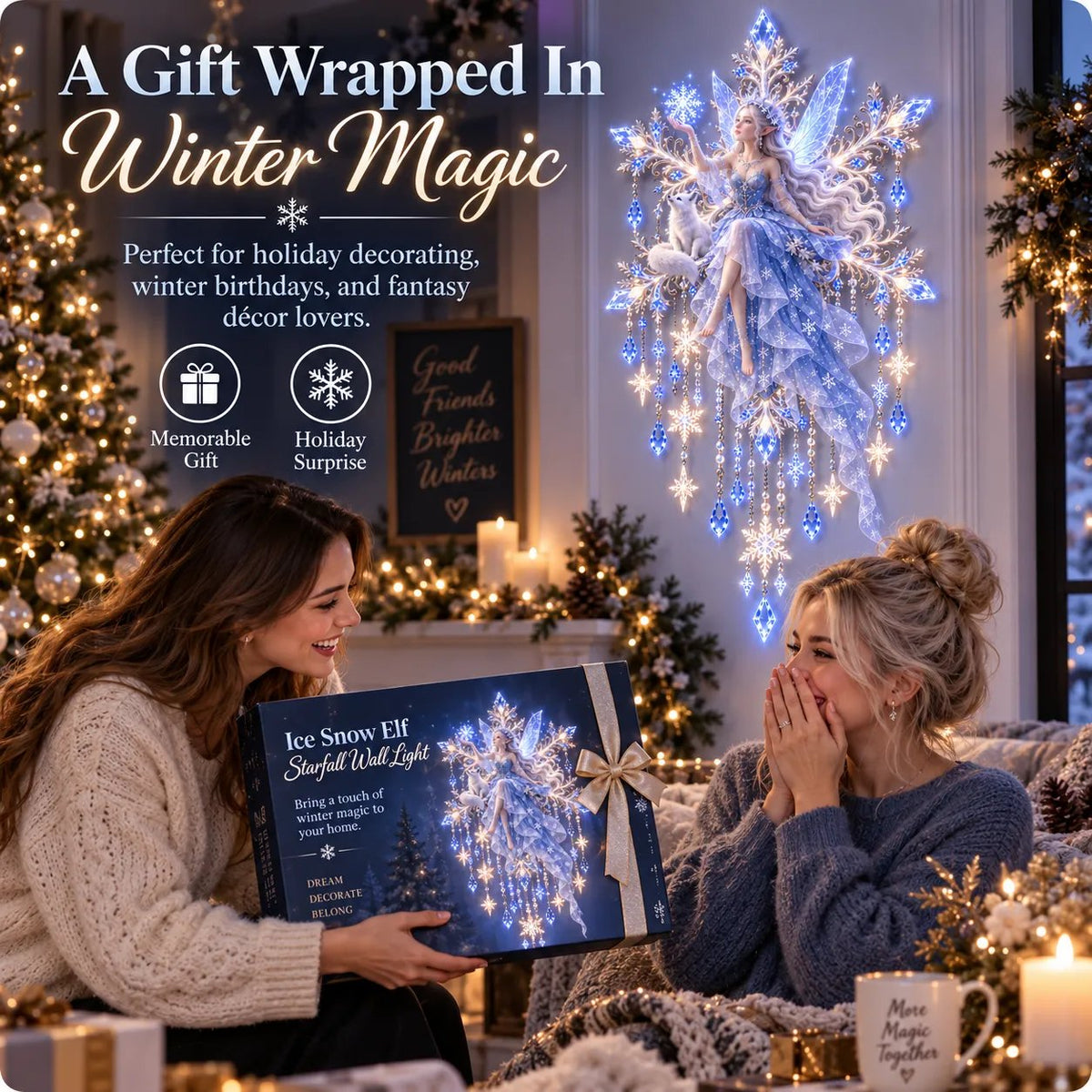 🎁Last Day 49% OFF🔥❄️ Snow Fairy Wall Light – A Magical Winter Glow