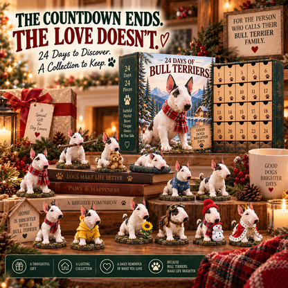 🐾 24 Days of Bull Terriers – Christmas Advent Calendar | 24 Unique Dog Collectible Figurines