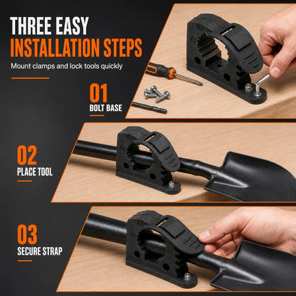 🪢Quick Installation Tool Clamps Stable Mounting Brackets for 3-4cm Tools in Vehicles and Indoors