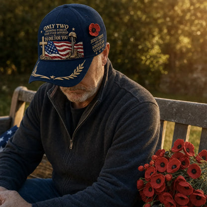 🇺🇸 Patriotic Tribute✝️Only Two Sacrificed For You – Veteran & Faith Cap
