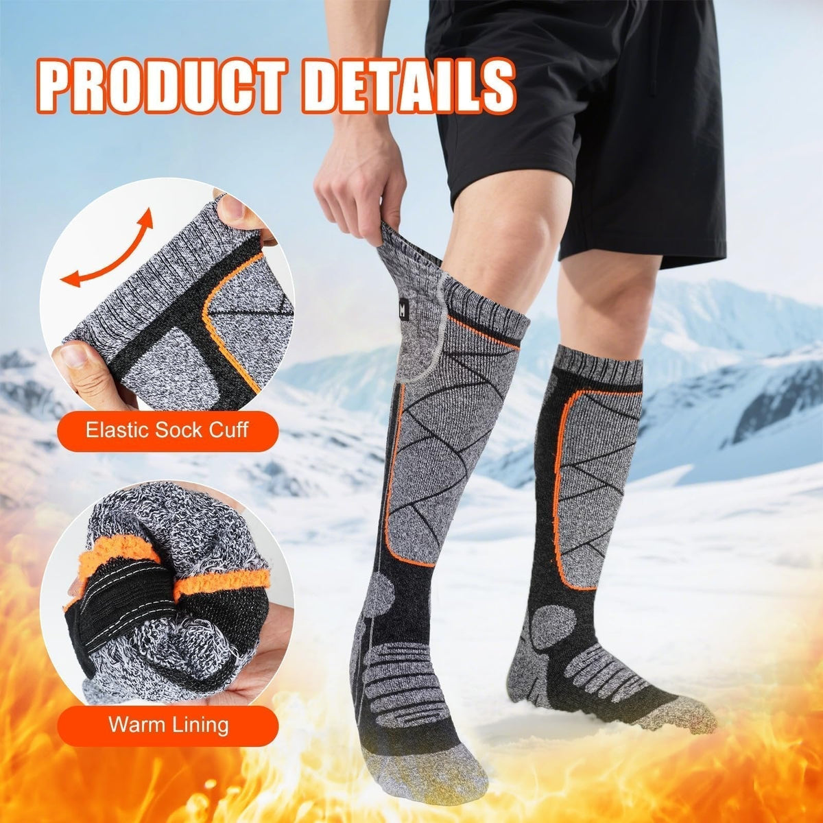 🥳2026 HOT SALE🥳💞50K+ SOLD! 🔥🧦 50% OFF! Rechargeable Heated Socks – carbon fiber fast heating, 6000mAh battery up to 9 hours. Perfect for skiing, hiking & winter warmth! 🛡️✅