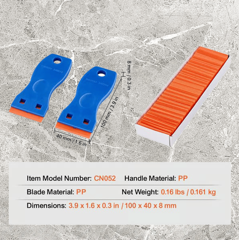 🪒 2-Piece Plastic Razor Scrapers – Includes 120 Replacement Blades