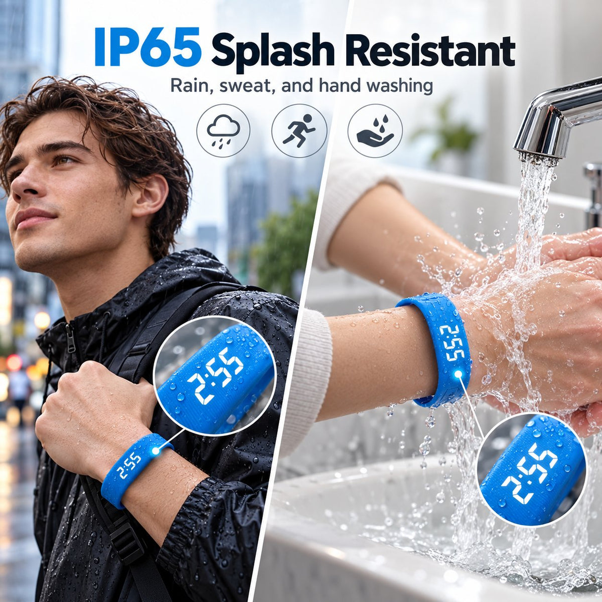 Portable Wrist Activity Tracker | Lightweight Step Counter for Outdoor Workout Sessions