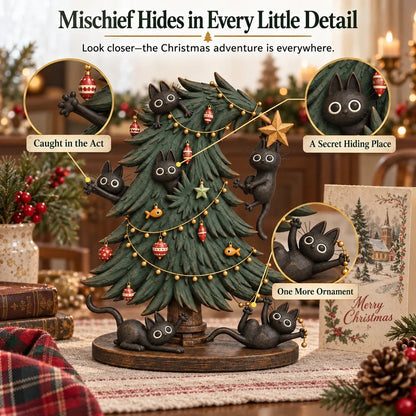 🎄🐱 Cute Black Cat Christmas Tree Decor