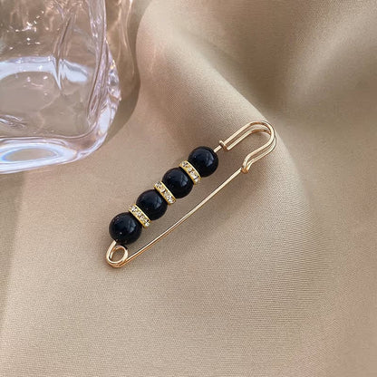 ✨ Pearl & Rhinestone Safety Pin Brooch – Elegant Decorative Fashion Accessory