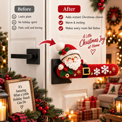 🎄 LAST DAY 50% OFF — Christmas Crochet Door Handle Covers | 6 Festive Designs