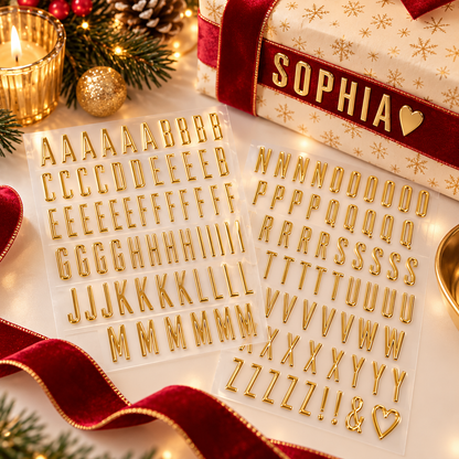 🎁✨ Personalized Gold Alphabet Stickers – Make Every Gift Extra Special!🎁✨3SETS(2PCS 1SET)