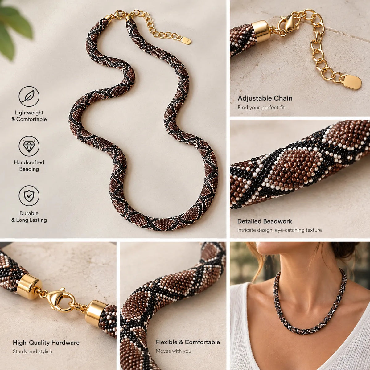 Snake-Inspired Necklace – Bold Statement Jewelry for Men & Women