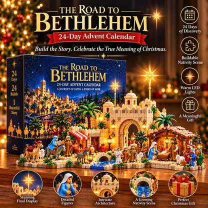 ✝️ The Road to Bethlehem™ – 24-Day Nativity Advent Calendar | Buildable Christian Christmas Story Set & Family Faith Gift 🎄
