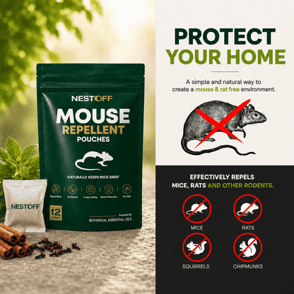 🌿 Botanical Mouse Repellent Pouches – Essential Oil Scent for Home, Garage & RV