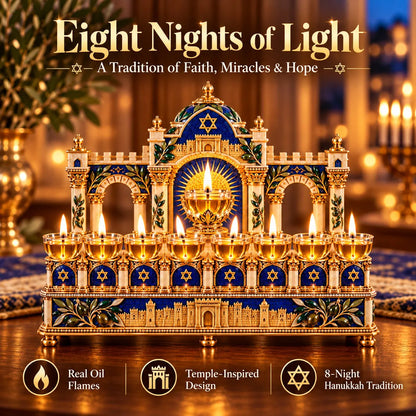 🕎 Temple-Inspired Hanukkah 8-Night Light Centerpiece
