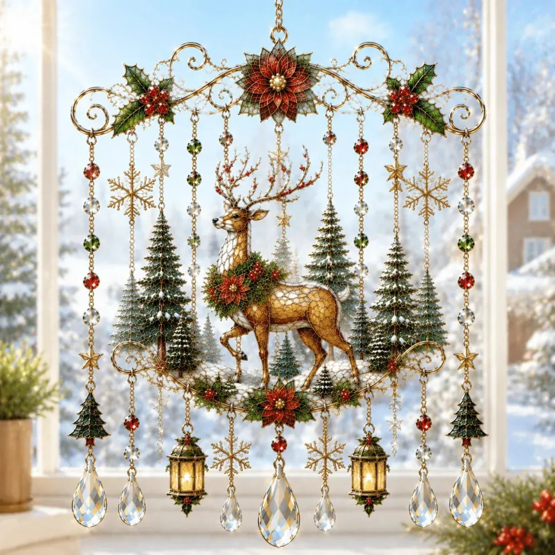 Handmade Christmas stained window decorations