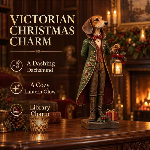 🐕🎄 Christmas Dachshund Lantern Ornament | Victorian Butler Decor