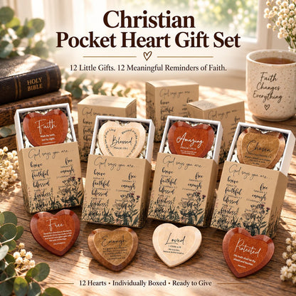 ⏳Limited-time 49% off✝️Christian Pocket Heart Gift Set(Set of 12)