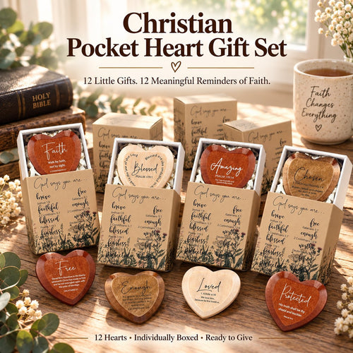 ⏳Limited-time 49% off✝️Christian Pocket Heart Gift Set(Set of 12)