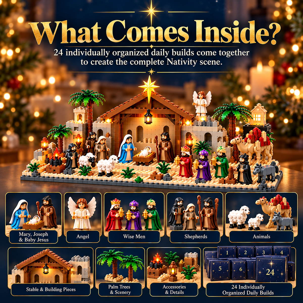 🎄 24-Day Nativity Building Advent Calendar – Build the Christmas Story Day by Day ✨🏠