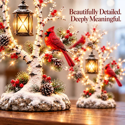 🔥 LAST DAY 50% OFF 🔥 🐦Cardinal Hearth Glow — Pre-Lit Cardinal Lantern & Evergreen Christmas Porch Decor 🎄🏮