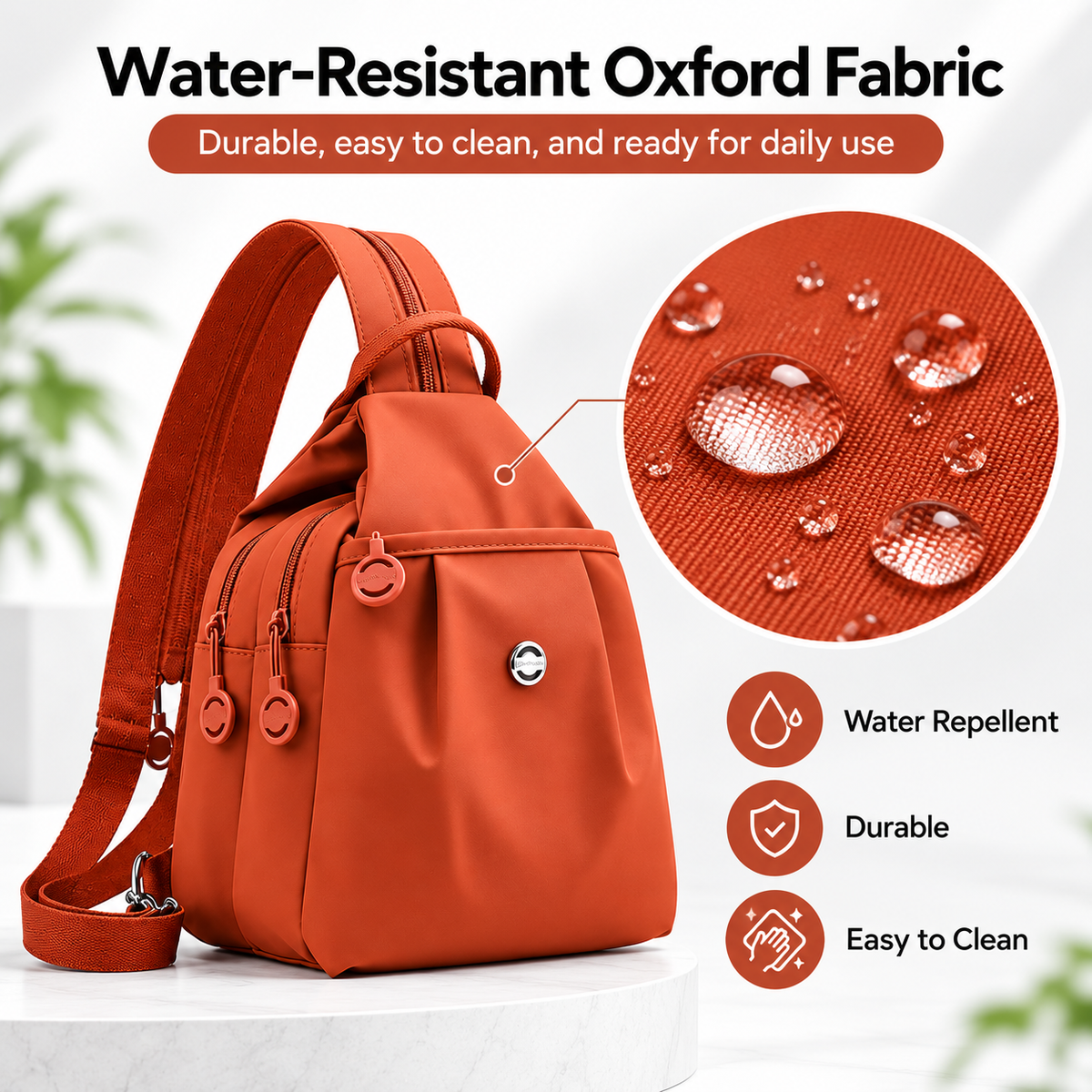 👜 Women’s Multi-Pocket Sling Backpack – Lightweight Water-Resistant Crossbody Bag