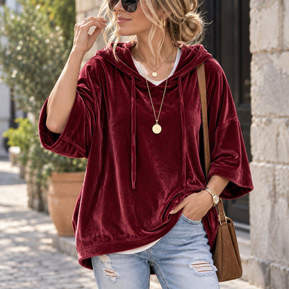 🧸✨ Women’s Oversized Velour Hoodie – Soft, Relaxed & Effortlessly Cozy
