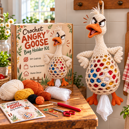 🔥LAST DAY 49% OFF – 🌼 Cottage Harvest Keepers™ — Crochet Animal Bag Holder DIY Kit | 8 Adorable Designs