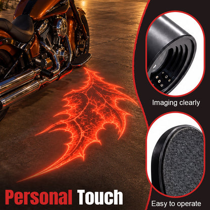 🏍️🔥 Motorcycle Devil Wing Projection Lights – Cool LED Ground Lighting for Riders! ⚡