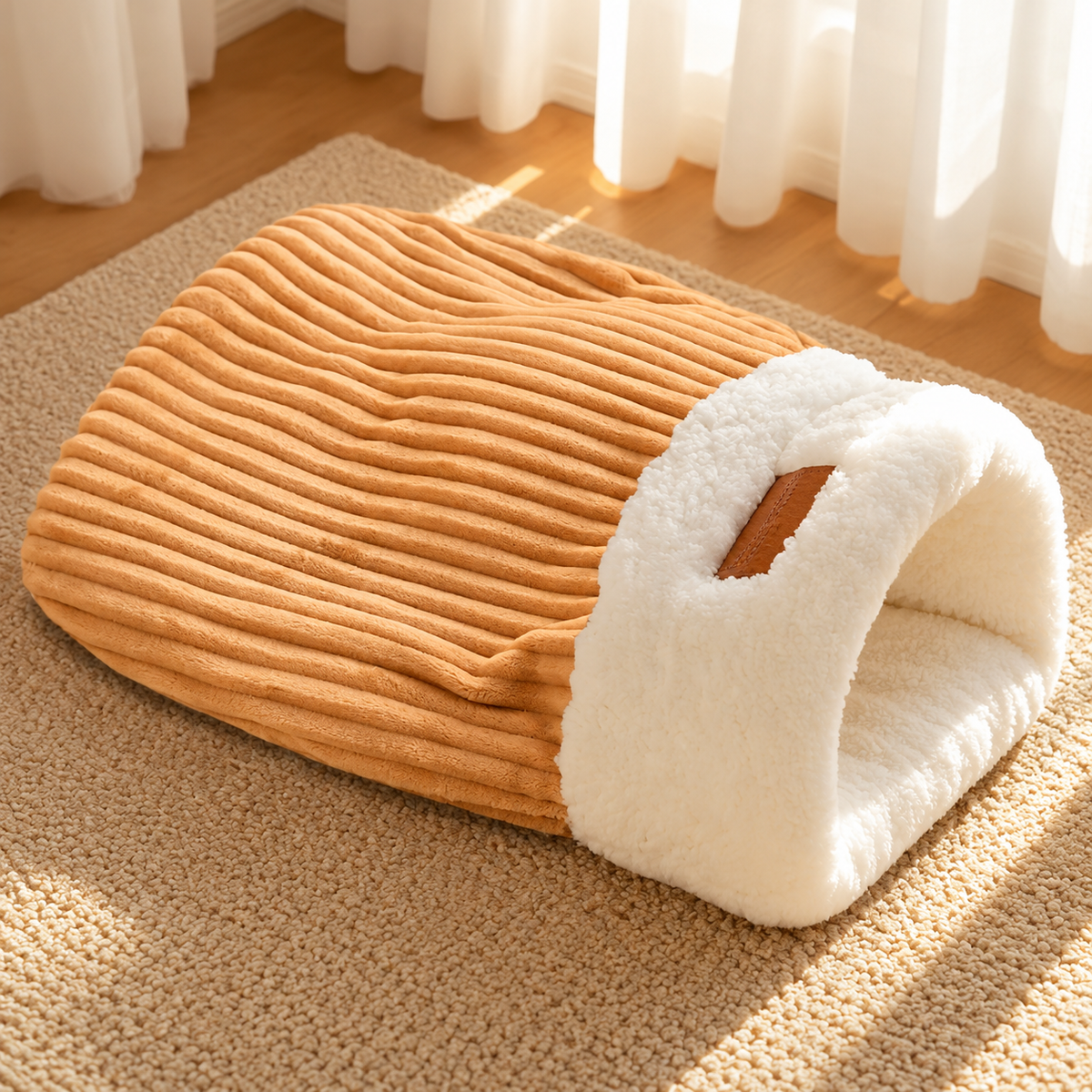 🐶 Plush Cozy Cave Dog Bed – Soft Enclosed Pet Retreat