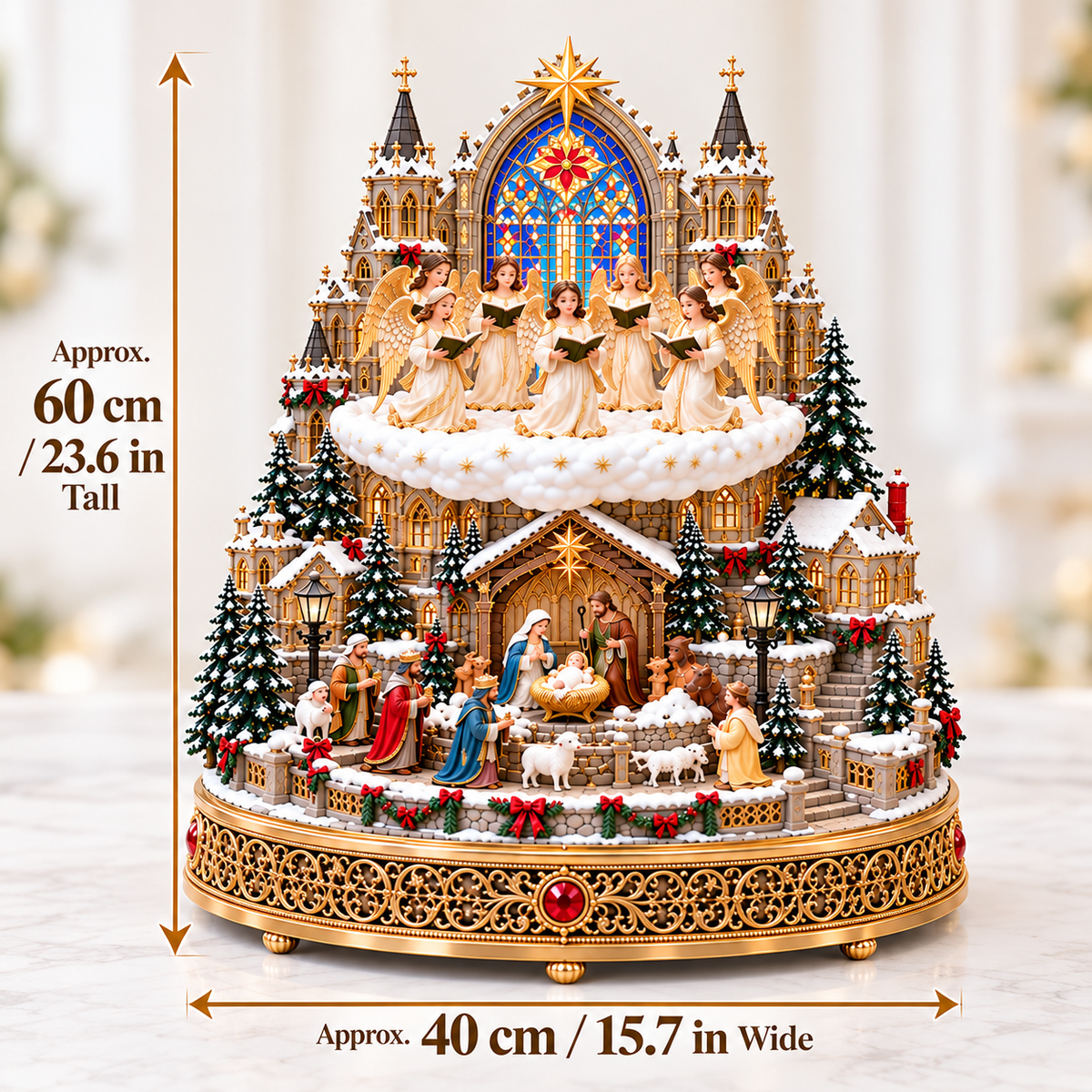 ✨ Heavenly Angel Choir | Lighted & Rotating Christmas Nativity Village