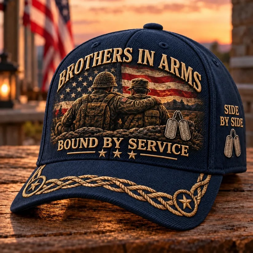 🎖️Brothers In Arms Bound By Service Veteran Brotherhood Baseball Cap