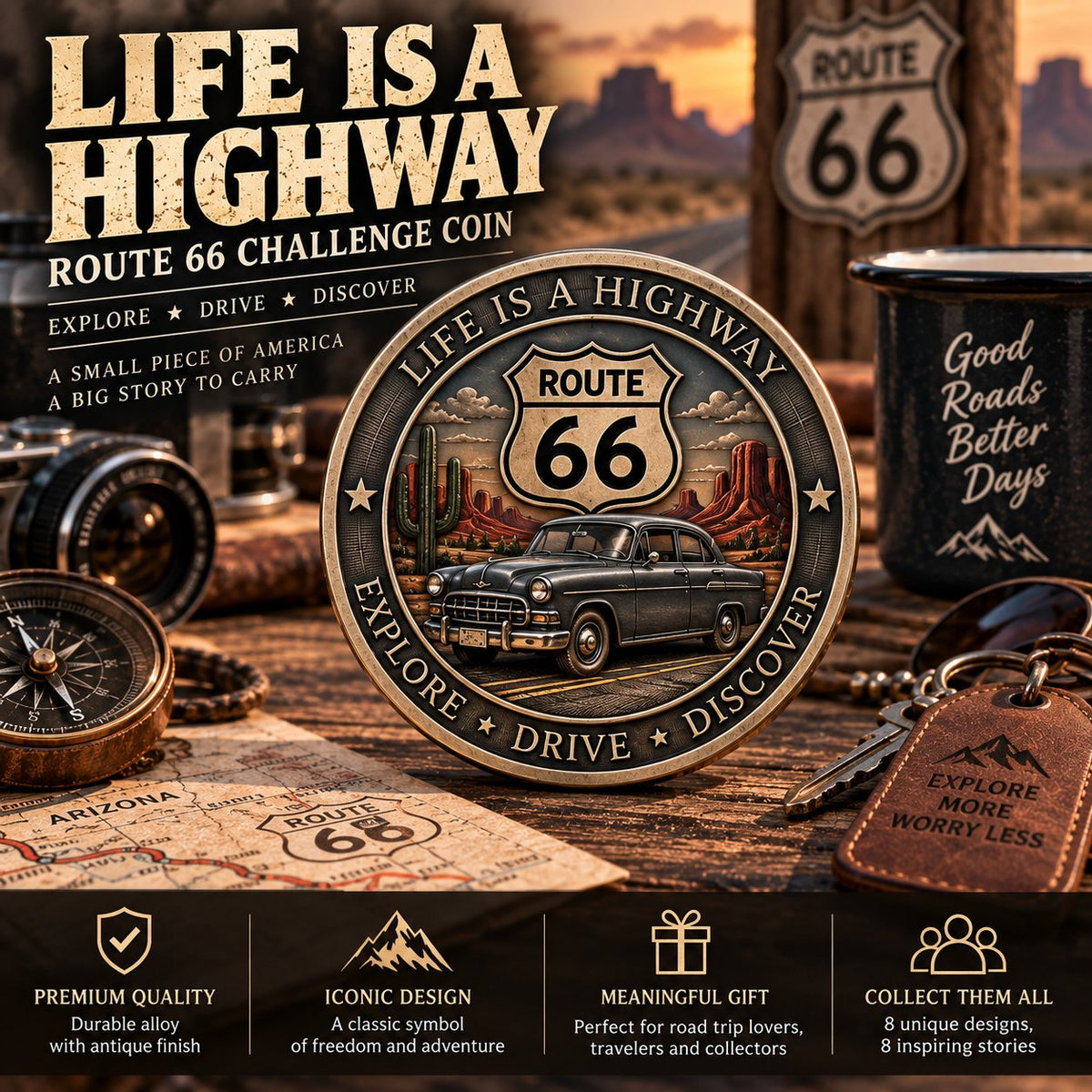 🔥 LAST DAY 50% OFF – American Spirit Challenge Coin Collection | 8 Unique Designs
