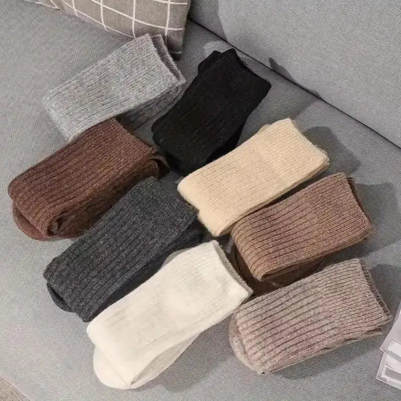 Women's 2-Pair Thick Cute Slim-Fit Solid Color Calf Boot Socks