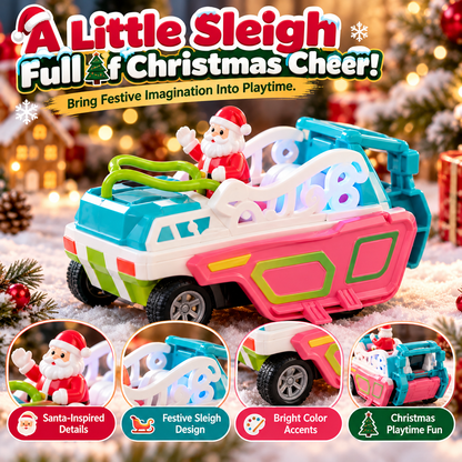 2-in-1 Transforming Christmas Unicorn & Santa Sleigh – Magical Vehicle Transformation Toy & Holiday Gift 🎁