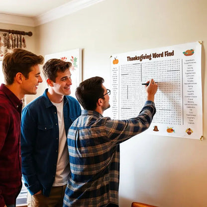 🔥Last Day: Buy 2 Get 1 Free - 🎉 Jumbo Thanksgiving Word Search Poster(🎉Giant 36'x24' Wall Game)