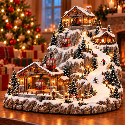 🏔️ Alpine Christmas Ski Village™ – Festive Mountain Holiday Display