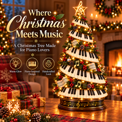 🎹✨ Piano Christmas Tree Light – Lighted Musical Holiday Tree for Piano Lovers