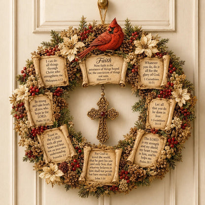 Christian Scripture Wreath Collection – Wood Faith-Inspired Décor（🔥Buy 2 Free Shipping）