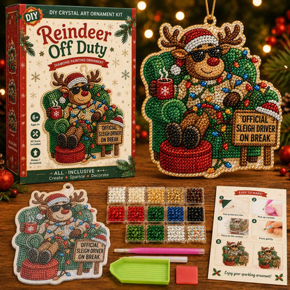 ⏰LAST DAY 57% OFF 🎄😂 Funny Christmas Pearl Diamond Art Ornament DIY Kit 💕 Beginner-Friendly