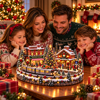🚋🎄 Christmas City Railway  – Lighted San Francisco Cable Car & Chicago Train Holiday Scenes