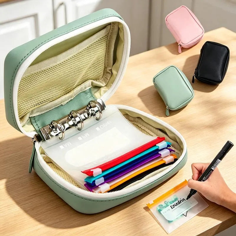 2-Week Pill Storage Binder 💊 – Portable Multi-Purpose Organizer Case