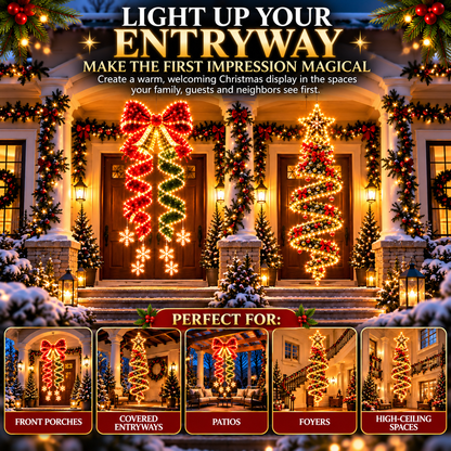 🎀Giant Lighted Christmas Bow Hanging Decoration✨