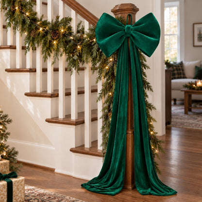 Velvet Christmas Tree Topper Bow, Large Bow for Christmas Tree Decorations
