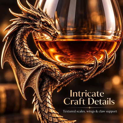 🐉 Dragon’s Embrace™ – Sculptural Brandy Glass with Dragon Claw Stand🥳