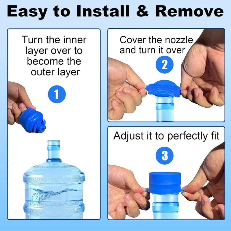 💧 Reusable Silicone Water Container Cap – Flexible Replacement Cover
