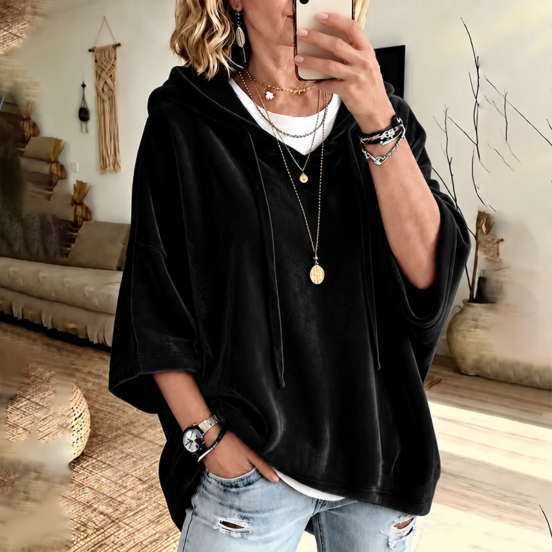 🧸✨ Women’s Oversized Velour Hoodie – Soft, Relaxed & Effortlessly Cozy