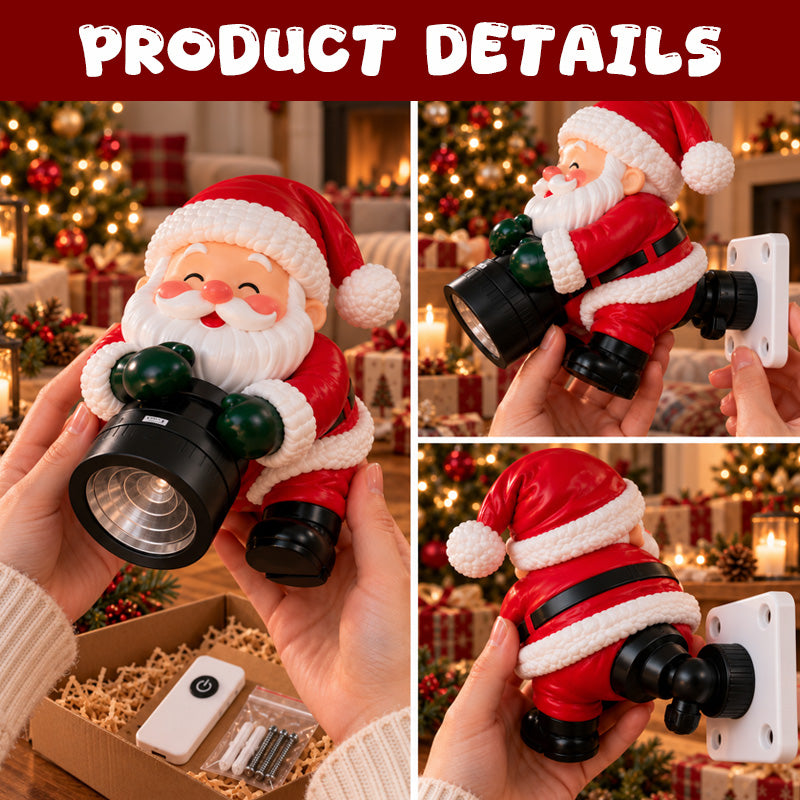 🎅 Santa Christmas Welcome Projector – Colorful Holiday Greeting Light with Adjustable Projection & Remote Power Control