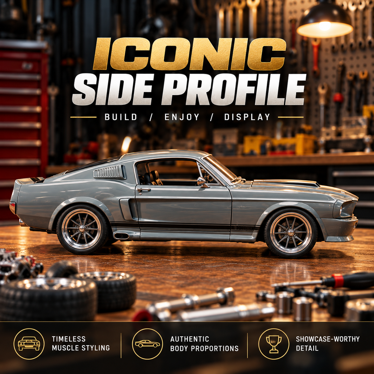 🔥LAST DAY 50%🏎️ 1967-Inspired GT500 Fastback DIY Model Car Kit – Build & Display