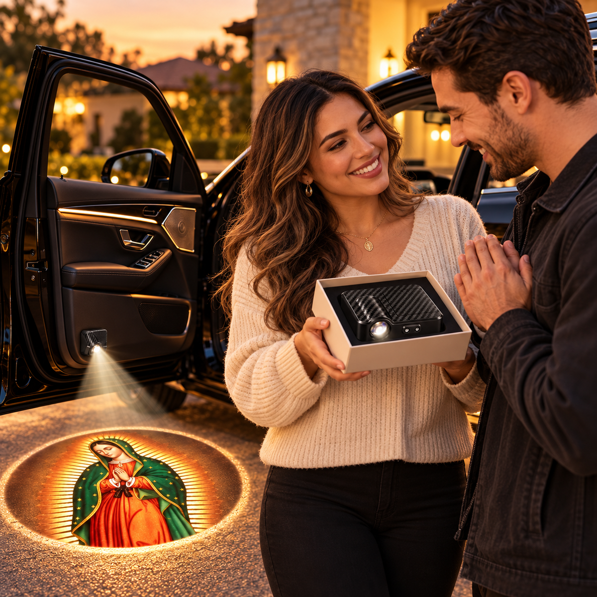 🙏 RoadBlessing™ Our Lady of Guadalupe Car Door Projector Light ✨