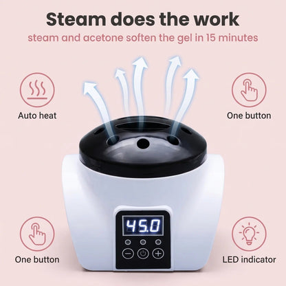 Professional Steam Gel Nail Remover | Digital Display At-Home Steamer