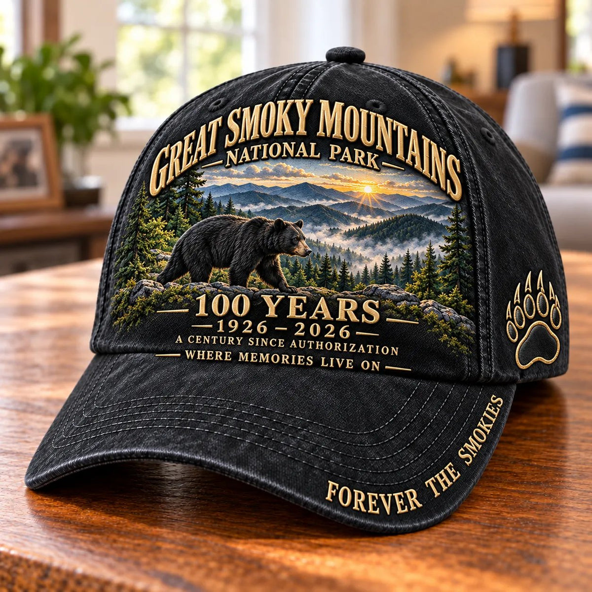 ⏳ Last Day 49% OFF – 🏞️ Great Smoky Mountains 1926–2026 Centennial Cap | Black Bear & Mountain Heritage Design 🐻
