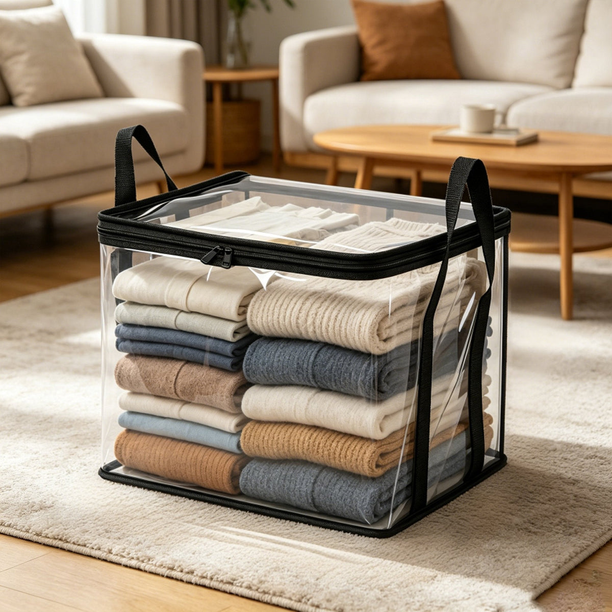 📦 Heavy-Duty Clear Storage Bag – Spacious Organizer for Clothes & Moving