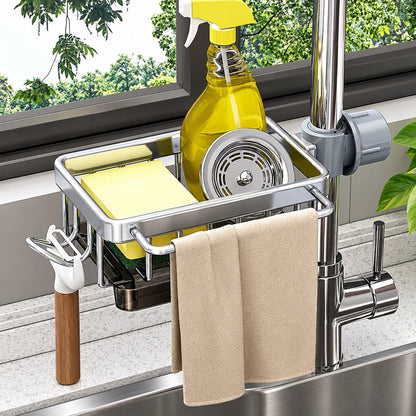 🚰 Faucet-Mounted Sink Caddy – Clear Your Counter, Keep Cleaning Tools Within Reach